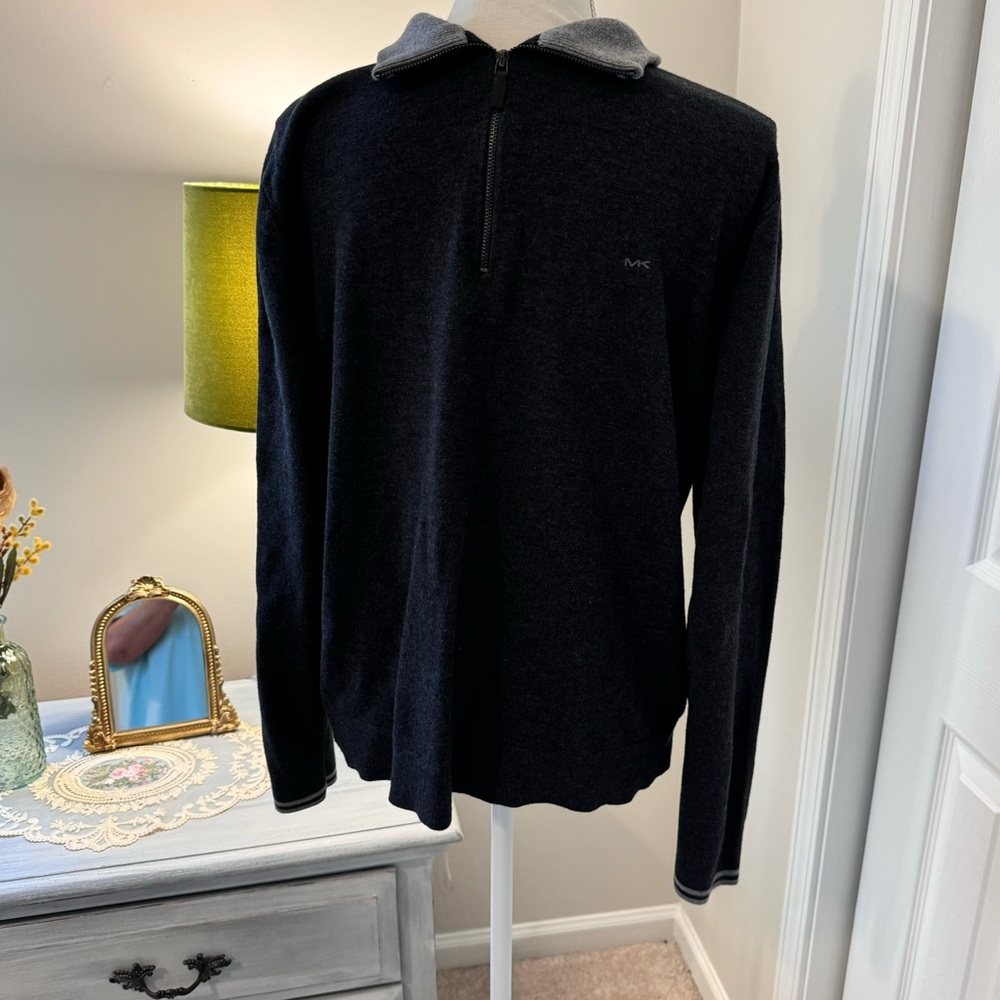 Michael Kors mens pullover size XL v neck 1/4 zip long sleeve